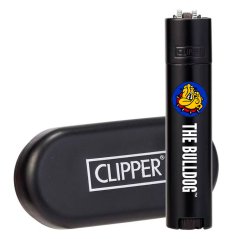 The Bulldog Clipper Matinis juodas metalinis žiebtuvėlis + dovanų dėžutė