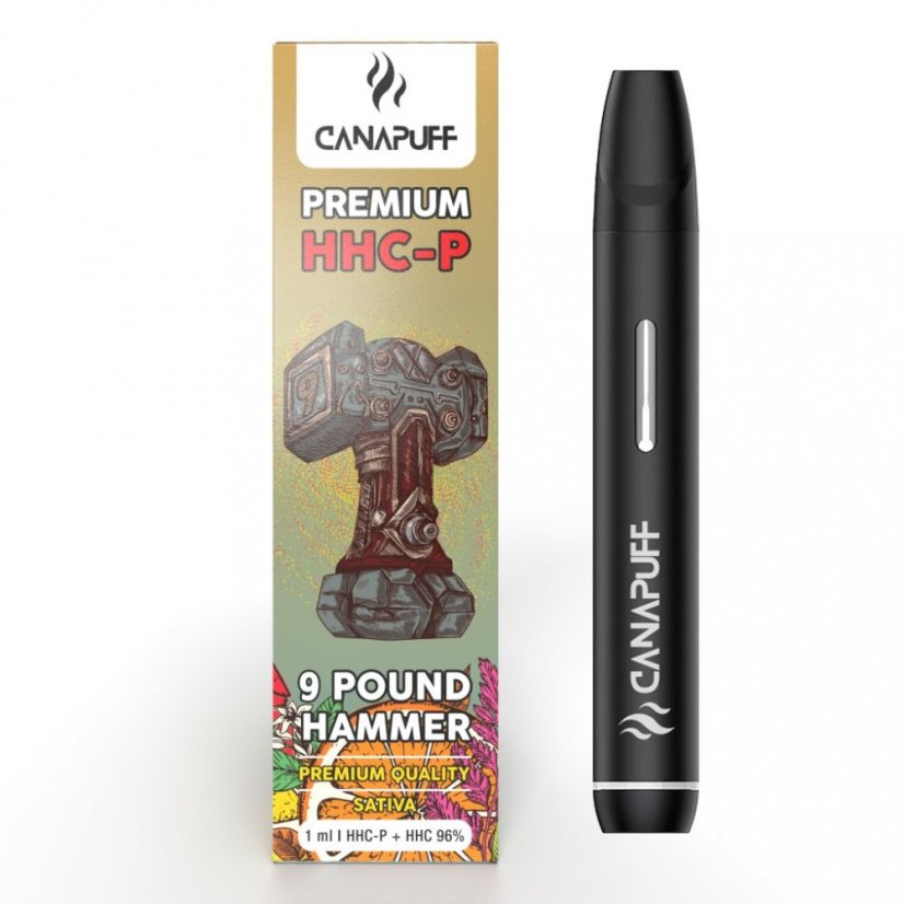 CanaPuff 9 POUND HAMMER 96 % HHC-P - ühekordselt kasutatav vape pen, 1 ml