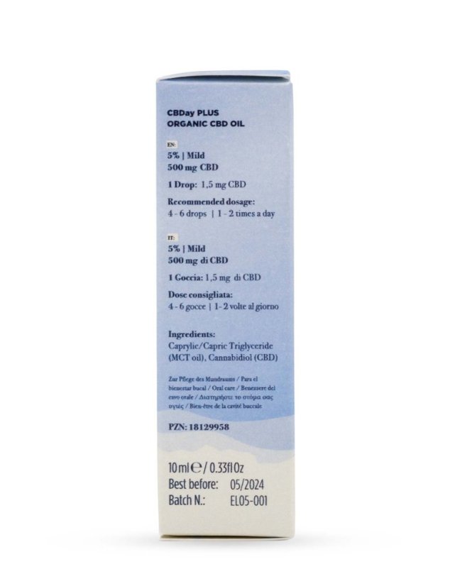 Enecta CBDay Plus Mild Full Spectrum CBD-olje 5 %, 500 mg, 10 ml