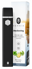 Hemnia Premium Functional Vape Pen Awakening - 40 % CBD, 60 % CBG, piparmünt, sidrun, roheline tee, 1 ml