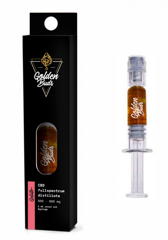 Golden Buds CBD koncentrátum Gelato fecskendőben, 60%, 1 ml, 600 mg
