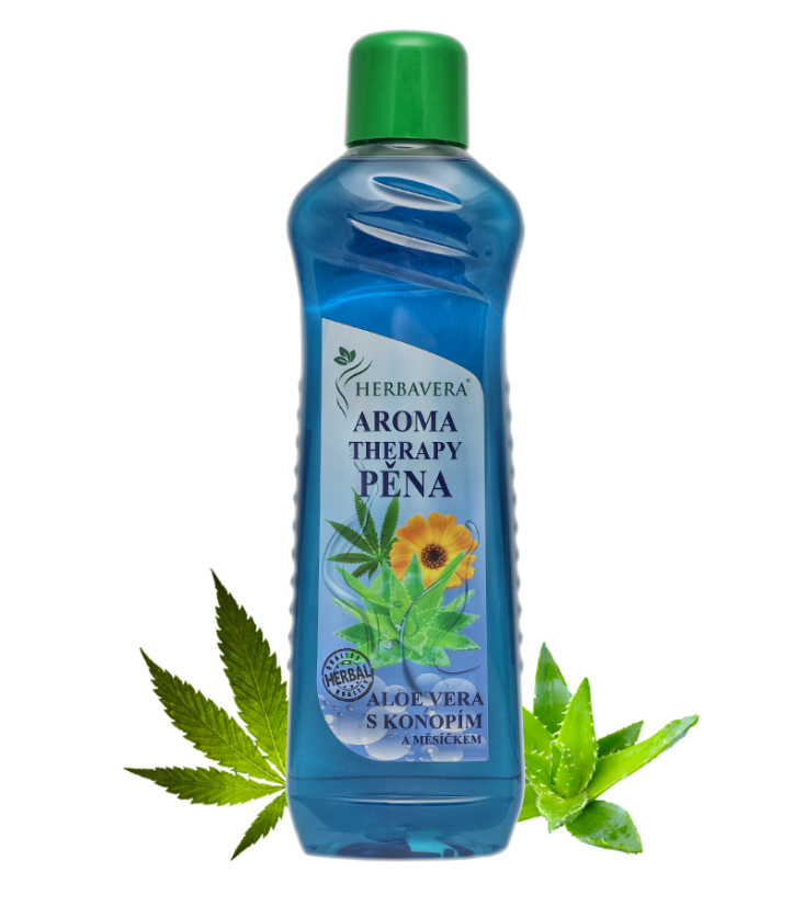 Herbavera Aroma Therapy bain moussant à l'aloe vera et au chanvre 1000 ml - paquet de 8 pièces