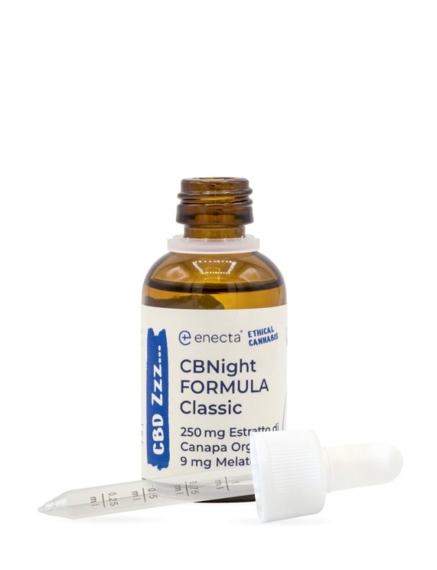 Enecta CBNight Formula メラトニン入りクラシックヘンプオイル、750 mg オーガニックヘンプエキス、90 ml