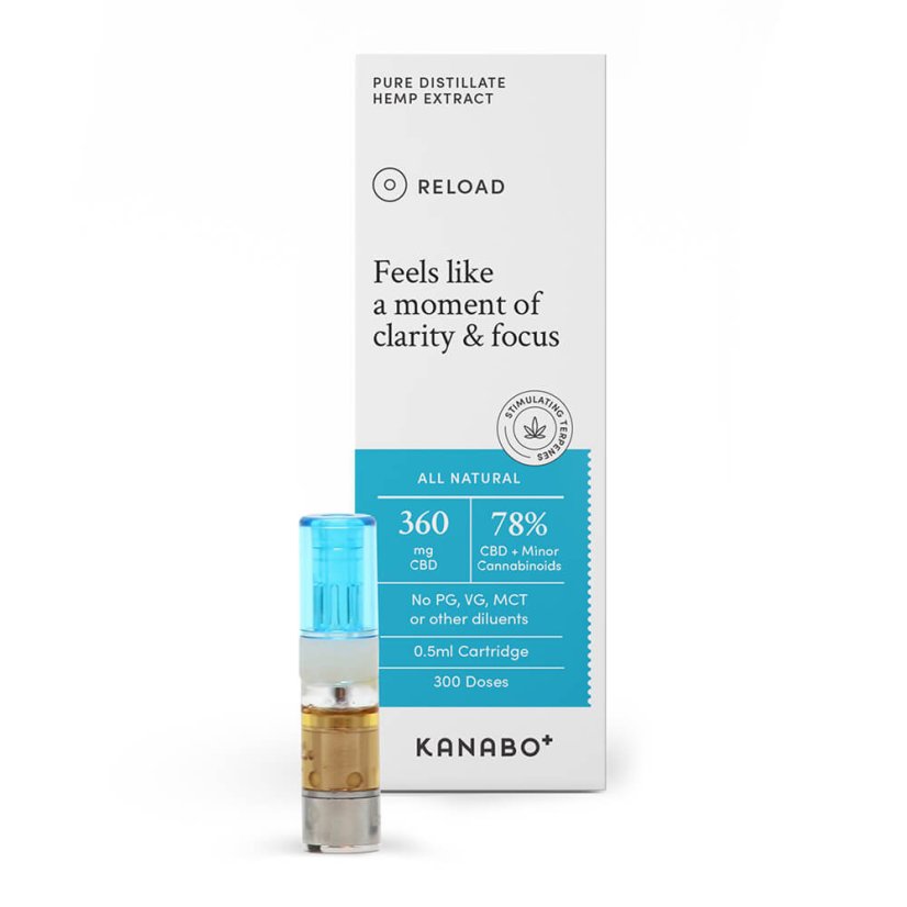 Kanabo Перезавантажити 78% CBD + невеликі канабіноїди - CCELL Картридж, 0,5 мл