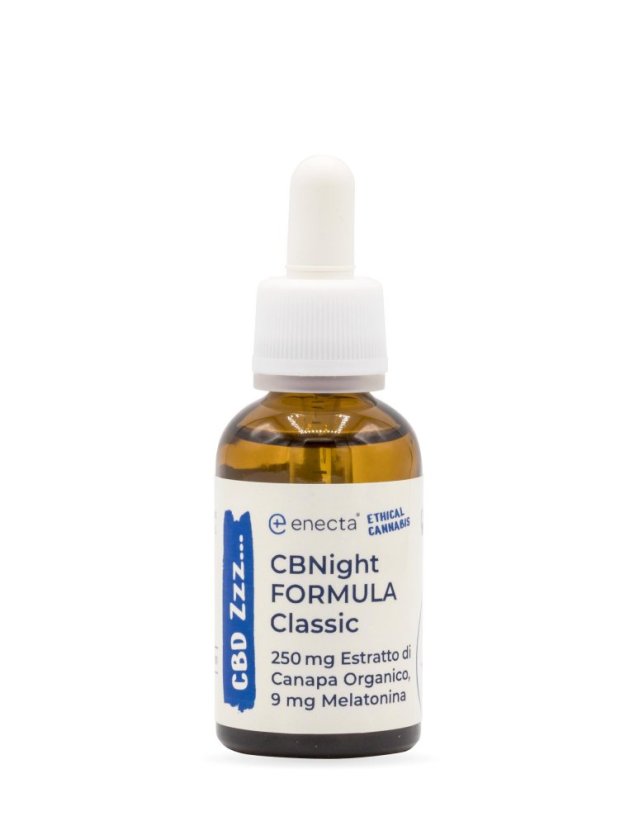 Enecta CBNight Formula Classic Dầu gai dầu với melatonin, 750 mg chiết xuất cây gai dầu hữu cơ, 90 ml