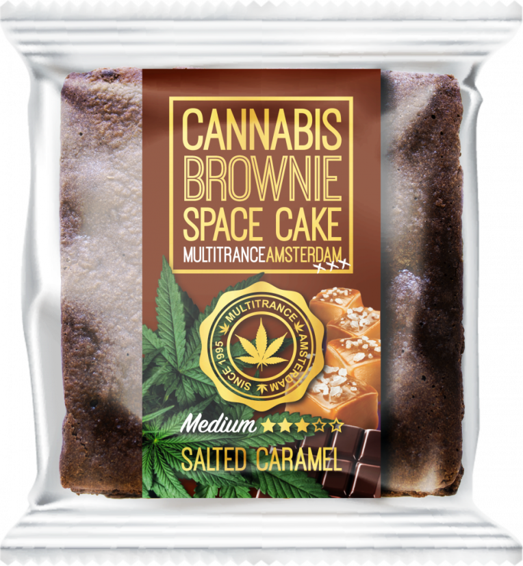 Cannabis Salted Carmel Brownie (Medium Sativa Flavour) - Kartong (24 pakker)