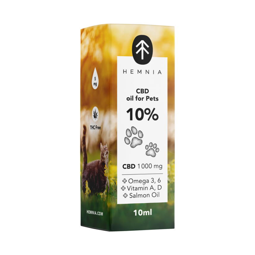 Hemnia CBD v lososovém oleji pro zvířata – 10 % CBD, 1000 mg, 10 ml