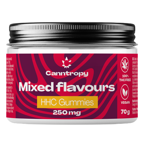 Canntropy HHC Fruit Gummies Mistura de sabores, 250 mg HHC, 10 unidades x 25 mg, 70 g