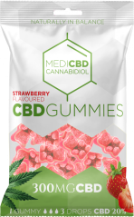 MediCBD CBD-Gummibärchen mit Erdbeergeschmack (300 mg), 40 Beutel im Karton