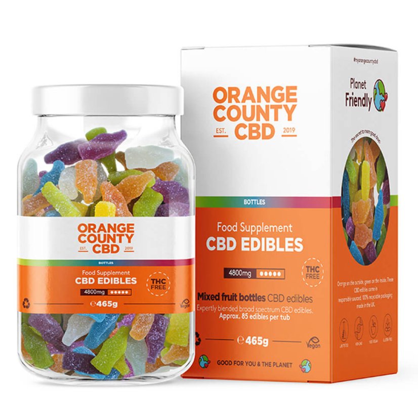 Orange County CBD Gummies Garrafas, 85 pcs, 4800 mg CBD, 465 g