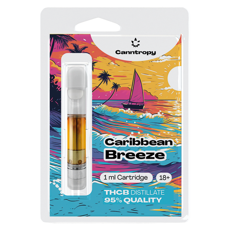 Canntropy THCB Cartridge Caribbean Breeze, THCB 95% chất lượng, 1 ml