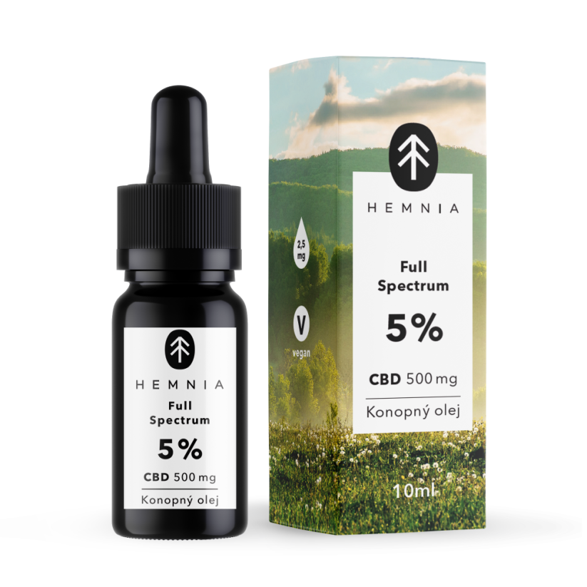 Hemnia Full Spectrum CBD Hemp Oil 5%, 500mg, 10 ml