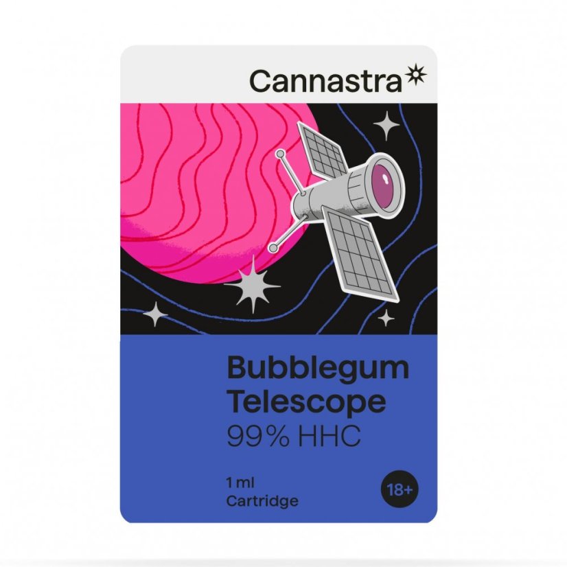 Cannastra HHC kartuša Bubblegum Telescope, 99 % , 1 ml