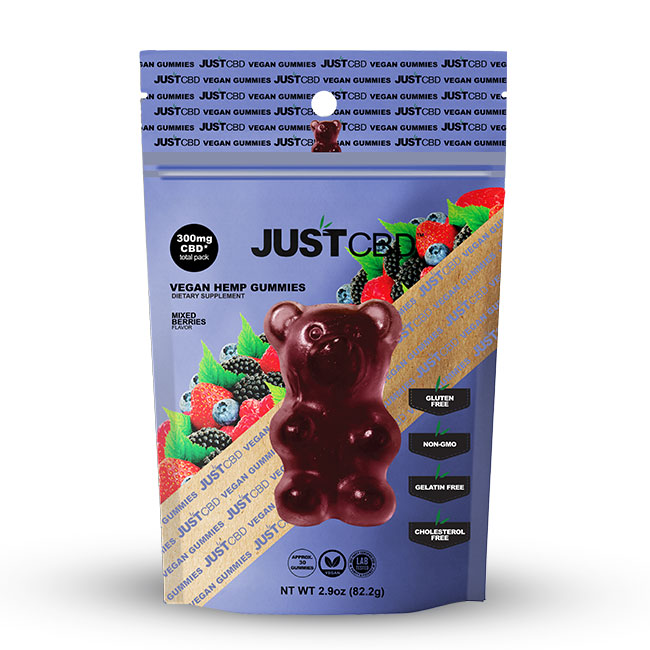 JustCBD kẹo dẻo thuần chay Trộn Quả mọng 300 mg CBD
