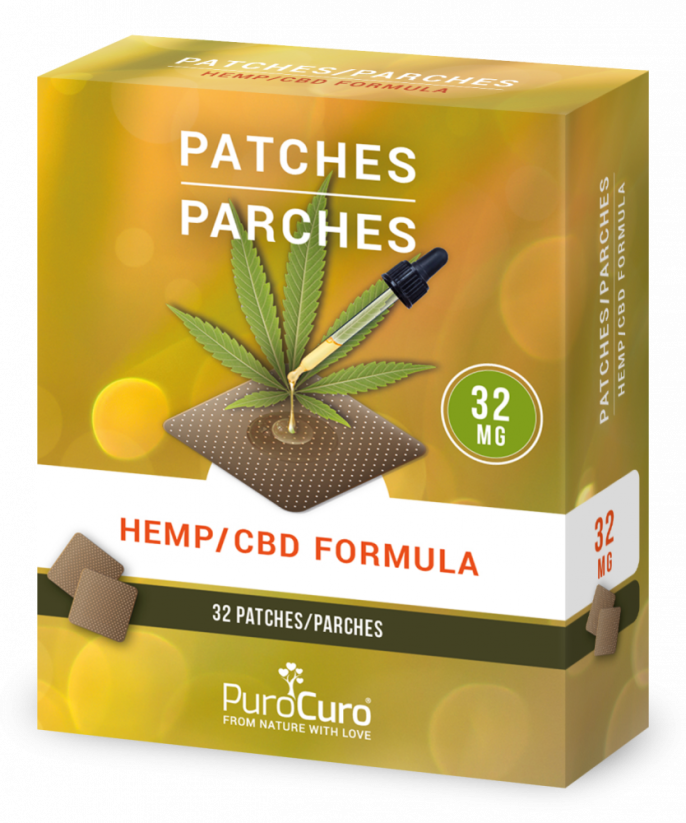 PuroCuro 32 mg ヘンプ CBD フォーミュラ パッチ、32 個、1024 mg