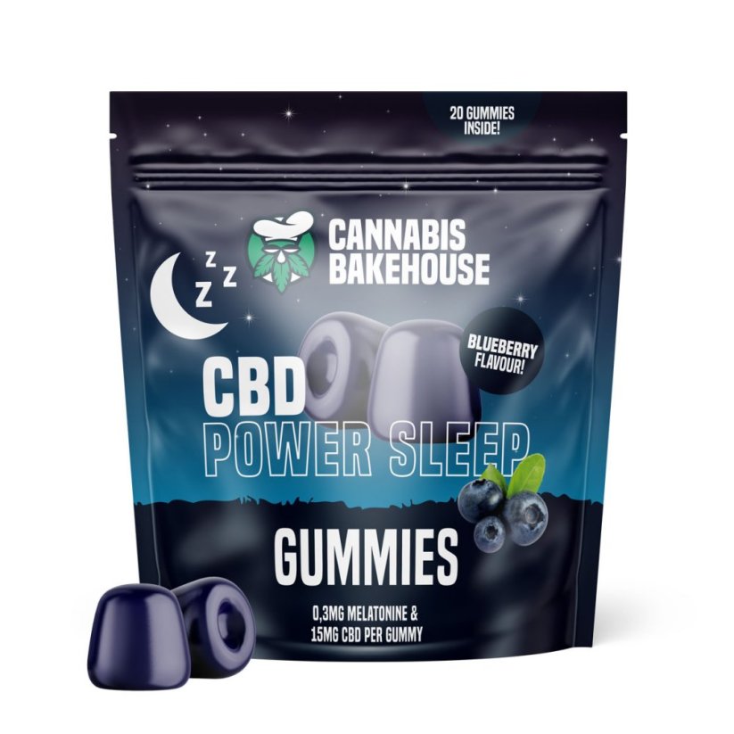 Cannabis Bakehouse CBD Güç Uyku Sakızları 300 mg, 20 adet x 15 mg CBD