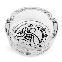 De Bulldog originele zwart-wit glazen asbak