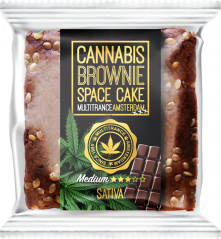 Cannabis Chocolade Brownie (Medium Sativa Smaak) - Doos (24 pakjes)