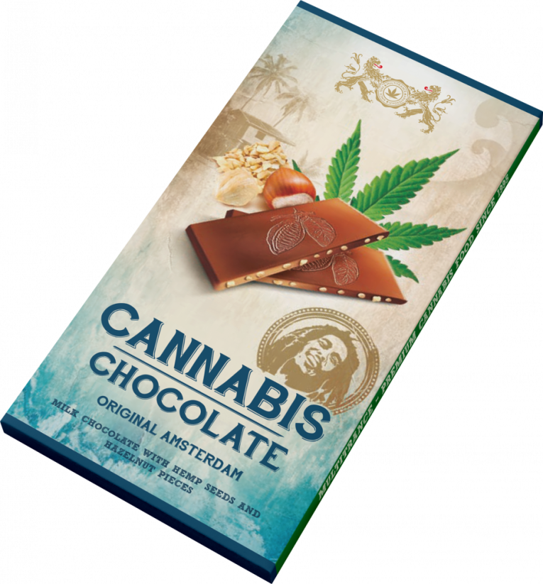 Bob Marley Cannabis & Hazelnuts Mliečna čokoláda – kartón (15 tyčiniek)