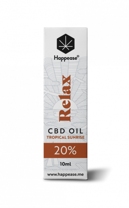 Happease Relax CBD Oil Tropical Sunrise, 20% CBD, 2000mg, 10 ml