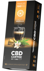 CBD vanilkové kávové kapsuly (10 mg CBD) – kartón (10 škatúľ)