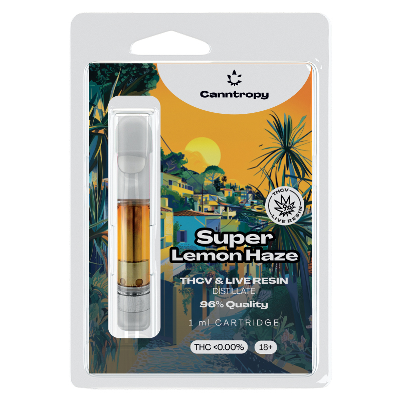 Canntropy THCV Cartridge Super Lemon Haze élőgyanta terpének, THCV 96% minőség, 1 ml