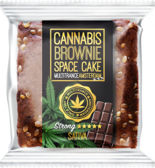 Cannabis Chocolade Brownie (Sterke Sativa Smaak) - Doos (24 pakjes)