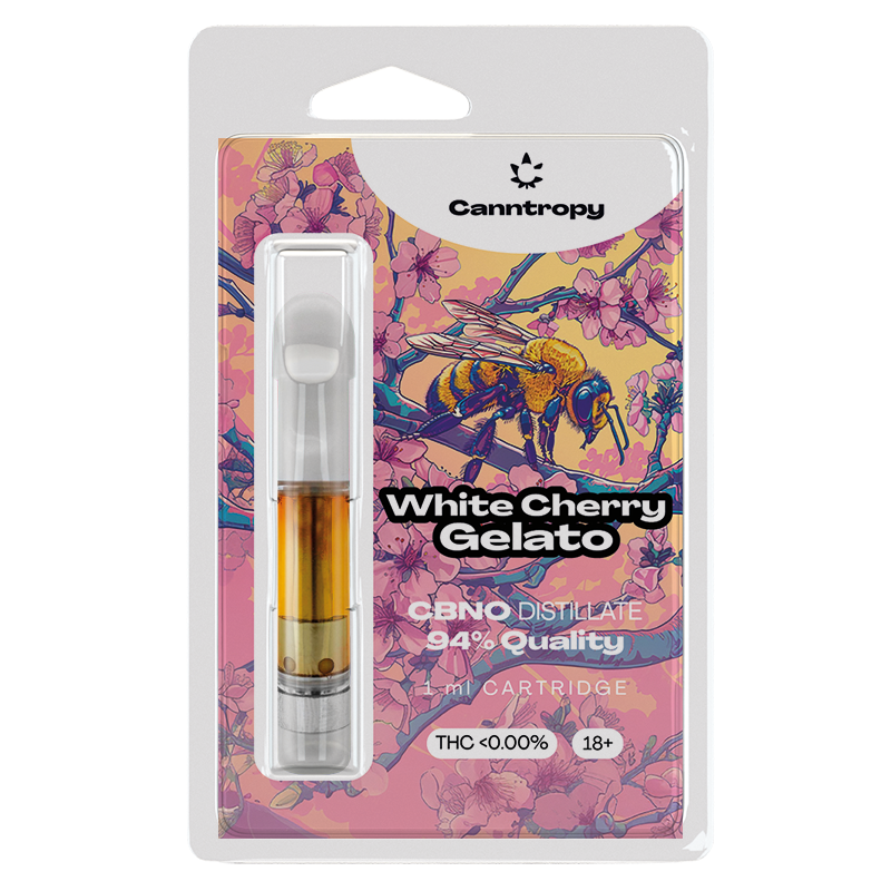 Canntropy CBNO Cartridge White Cherry Gelato, ποιότητα CBNO 94%, 1 ml