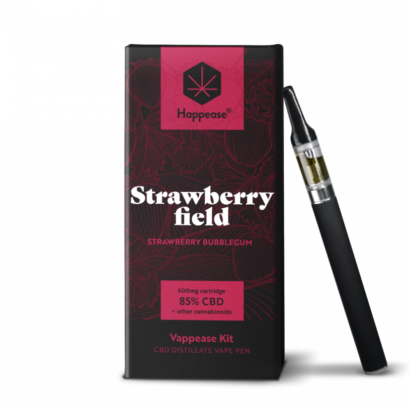 Happease Classic Strawberry Field - Verdampfungsstift, 85 % CBD, 600 mg, (0.5 ml)
