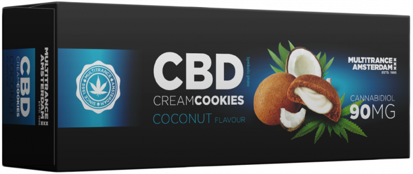 Ciasteczka z kremem kokosowym CBD (90 mg)