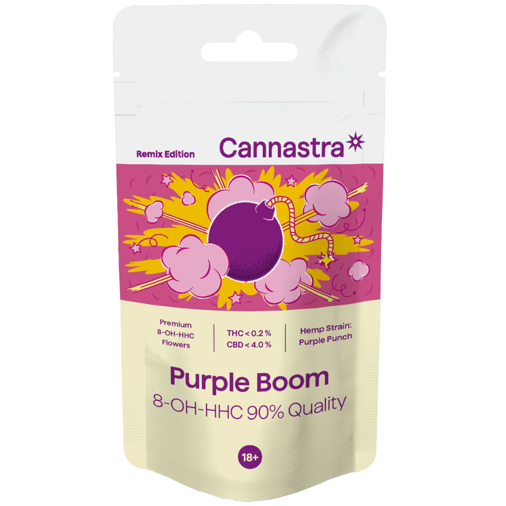 Cannastra 8-OH-HHC Flower Purple Boom 90 % Quality, 1 g - 100 g - Number of  grams: 100 grams