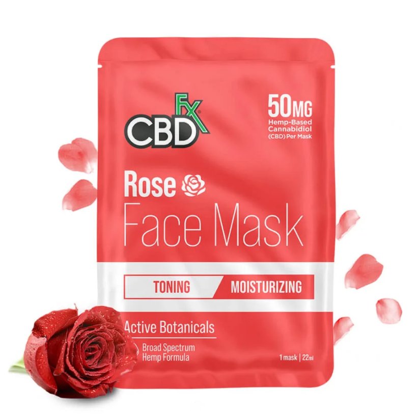 CBDfx Hemp Rose CBD pleťová maska, 50 mg