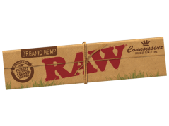 RAW Organic Hemp CONNOISSEUR KingSize Slim Unrefined Rolling Papierky + TIPS