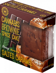 Balenie kanabisového slaného karamelového brownie Deluxe (silná príchuť Sativa) – kartón (24 balení)