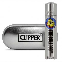 The Bulldog Clipper Brichetă din metal argintiu + cutie cadou