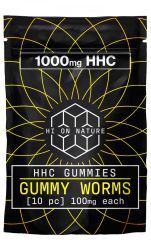Hi on Nature Gomas HHC Minhocas de goma, 1000 mg, 10 unid.