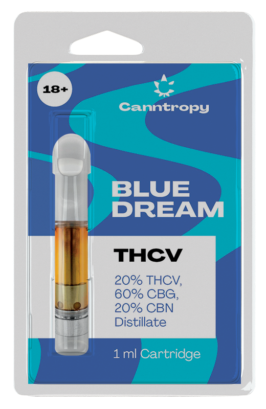 Canntropy THCV კარტრიჯი Blue Dream - 20 % THCV, 60 % CBG, 20 % CBN, 1 მლ