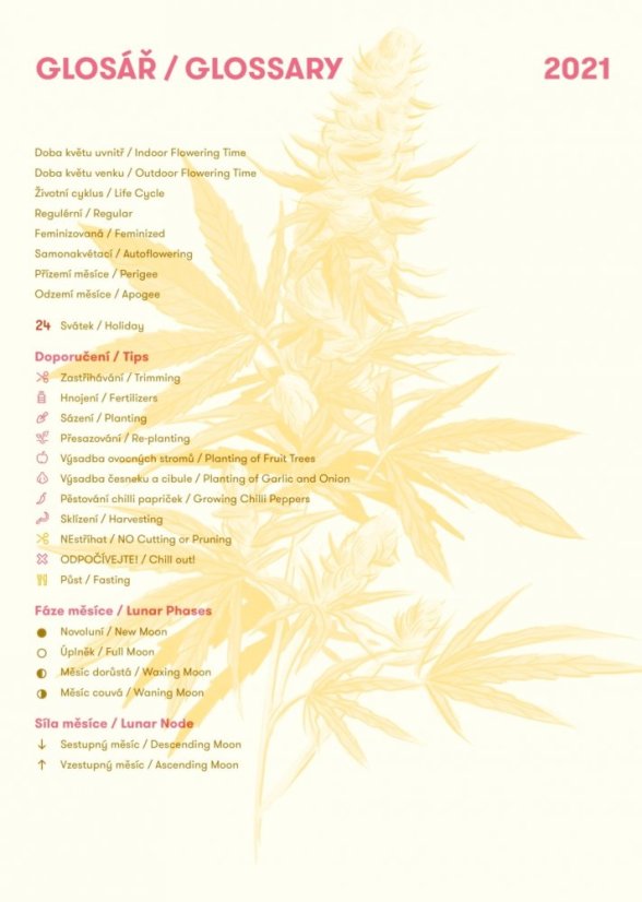 Cannapedia Calendário Lunar 2021 - Variedades de Cannabis Feminizadas + 3x sementes (Serious Seeds, Positronics Sementes e Seedstockers)