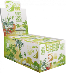 Astra Hemp Eucalyptus Chewing Gum (17 mg CBD), 24 kaxxa fil-wiri