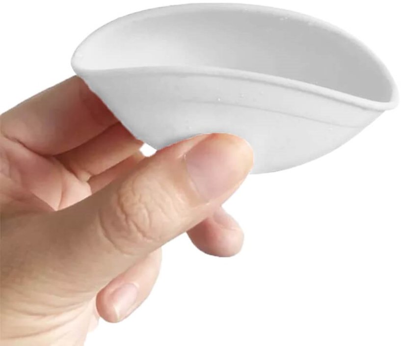 Best Buds Silikonska zdjela za miješanje 7 cm, bijela sa zelenim logotipom