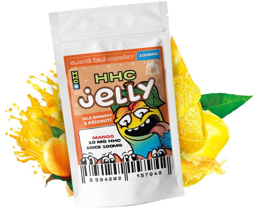 Češki CBD HHC Jelly Mango 100 mg, 10 kosov x 10 mg