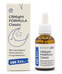 Enecta CBNight Formula Classic Huile de chanvre avec mélatonine, 750 mg d'extrait de chanvre biologique, 90 ml