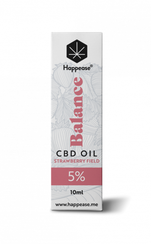 Happease Balance CBD Oil Strawberry Field, 5% CBD, 500 mg, 10 ml