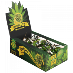 Sucettes Cannabis Energy Skunk – Carton de présentation (70 sucettes)