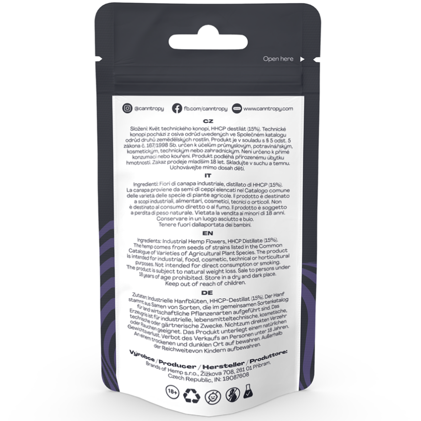 Canntropy HHCP blóm Purple Haze 15 %, 1 g - 100 g