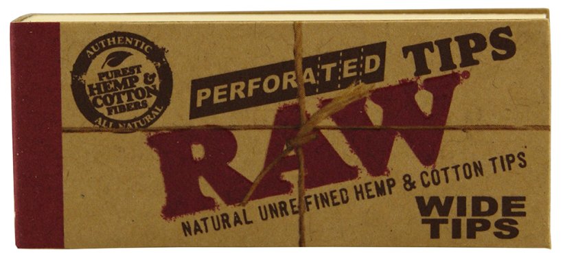 RAW Perforated Wide Tips Nebielené široké filtre - 50 ks/krabica