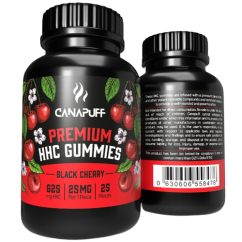 CanaPuff HHC Gummies Cerise noire, 20 pc x 25 mg, 500 mg, 70 g