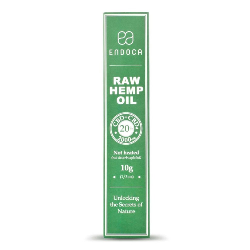 Endoca RAW Kaņepju eļļas ekstrakts 2000 mg CBD + CBDa (20%), 10 g šļirce