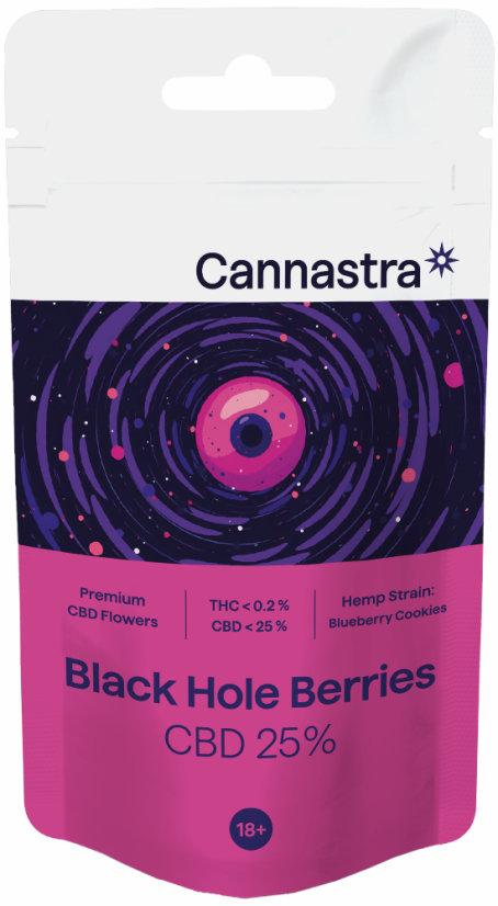 Cannastra CBD Fjuri Black Hole Berries, CBD 25 %, 1 g - 100 g