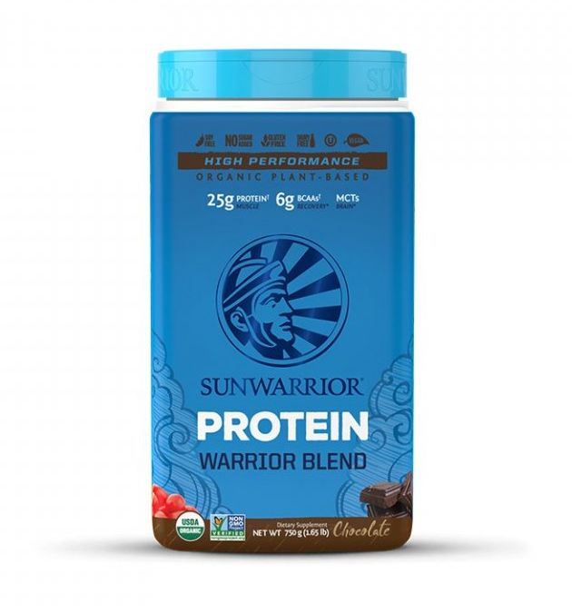 Sunwarrior Protein Blend BIO 750 g sô cô la (Đậu và protein cây gai dầu)